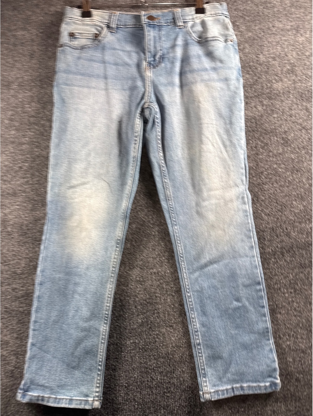 Wonder Nation Boys Straight Jeans Size 10 Husky Light Wash Blue Denim